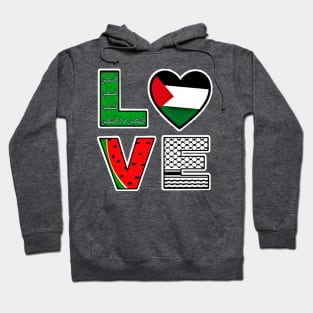 LOVE - Palestine Symbols - Palestine Will Never Die - Double-sided Hoodie